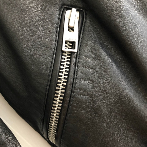 All Saints Balfern Leather Biker Jacket - Picture 10 of 13